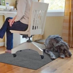 Barbury Weave 3 ft. x 4 ft. Desk Chair Mat - Gray by Bungalow Flooring