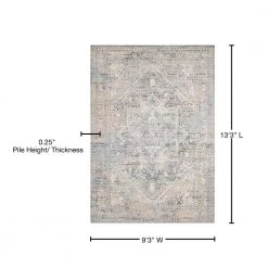 Lucia Grey/Sunset 9 ft. 3 in. x 13 ft. 3 in. Transitional Polypropylene/Polyester Pile Area Rug by LOLOI II -Bungalow Flooring Store grey sunset loloi ii area rugs lcialuc 01gyss93d3 76 1000