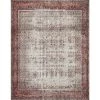 Layla Ivory/Brick 2 ft. 6 in. x 9 ft. 6 in. Traditional 100% Polyester Runner Rug by LOLOI II