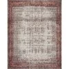 Layla Ivory/Brick 3 ft. 6 in. x 5 ft. 6 in. Traditional 100% Polyester Area Rug by LOLOI II