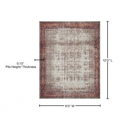 Layla Ivory/Brick 9 ft. x 12 ft. Traditional 100% Polyester Area Rug by LOLOI II 6 Layla Ivory/Brick 9 ft. x 12 ft. Traditional 100% Polyester Area Rug by LOLOI II -Bungalow Flooring Store ivory brick loloi ii area rugs layllay 12ivbk90c0 76 1000
