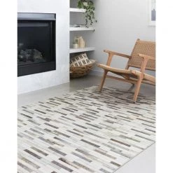 Maddox Ivory/Grey 7 ft. 6 in. x 9 ft. 6 in. Contemporary 100% Polyester Runner Rug by LOLOI II 7 Maddox Ivory/Grey 7 ft. 6 in. x 9 ft. 6 in. Contemporary 100% Polyester Runner Rug by LOLOI II -Bungalow Flooring Store ivory grey loloi ii area rugs maddmad 01ivgy7696 31 1000