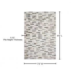 Maddox Ivory/Grey 7 ft. 6 in. x 9 ft. 6 in. Contemporary 100% Polyester Runner Rug by LOLOI II 6 Maddox Ivory/Grey 7 ft. 6 in. x 9 ft. 6 in. Contemporary 100% Polyester Runner Rug by LOLOI II -Bungalow Flooring Store ivory grey loloi ii area rugs maddmad 01ivgy7696 76 1000
