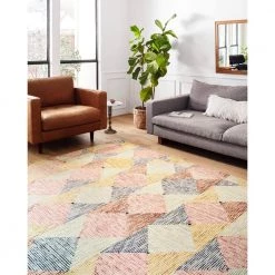 Spectrum Ivory/Multi 7 ft. 9 in. x 9 ft. 9 in. Contemporary Wool Pile Area Rug by LOLOI II 5 Spectrum Ivory/Multi 7 ft. 9 in. x 9 ft. 9 in. Contemporary Wool Pile Area Rug by LOLOI II -Bungalow Flooring Store ivory multi loloi ii area rugs specspe 01ivml7999 31 1000