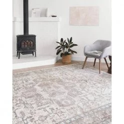 Dante Ivory/Stone 7 ft. 10 in. x 10 ft. 6 in. Transitional 100% Polyester Pile Area Rug by LOLOI II -Bungalow Flooring Store ivory stone loloi ii area rugs dantdn 05ivsn7aa6 31 1000