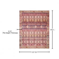 Layla Magenta/Multi 2 ft. 3 in. x 3 ft. 9 in. Traditional 100% Polyester Area Rug by LOLOI II 6 Layla Magenta/Multi 2 ft. 3 in. x 3 ft. 9 in. Traditional 100% Polyester Area Rug by LOLOI II -Bungalow Flooring Store magenta multi loloi ii area rugs layllay 15xmml2339 76 1000