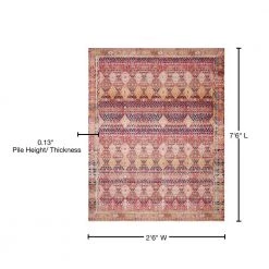 Layla Magenta/Multi 2 ft. 6 in. x 7 ft. 6 in. Traditional 100% Polyester Runner Rug by LOLOI II -Bungalow Flooring Store magenta multi loloi ii area rugs layllay 15xmml2676 76 1000