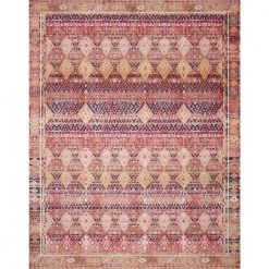 Layla Magenta/Multi 5 ft. x 7 ft. 6 in. Traditional 100% Polyester Area Rug by LOLOI II