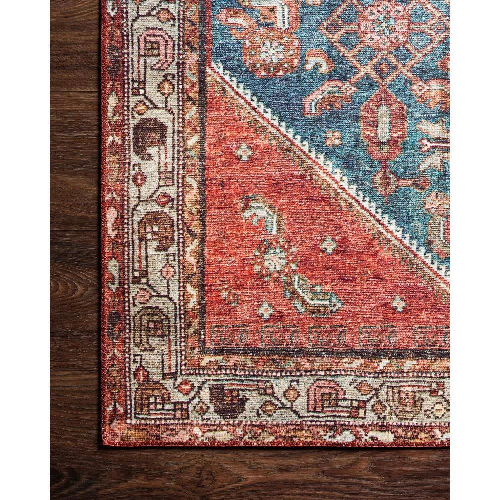 Layla Marine/Clay 1 ft. 6 in. x 1 ft. 6 in. Sample Traditional Polyester Area Rug by LOLOI II 4 Layla Marine/Clay 1 ft. 6 in. x 1 ft. 6 in. Sample Traditional Polyester Area Rug by LOLOI II - Image 4
