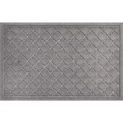 Aqua Shield Cordova Medium Gray 23 in. x 35 in. PET Polyester Door Mat by Bungalow Flooring