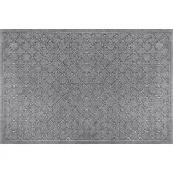 Aqua Shield Cordova Medium Gray 45 in. x 70 in. PET Polyester Door Mat by Bungalow Flooring