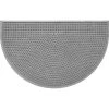 Aqua Shield Squares Medium Gray 24 in. x 39 in Half Round PET Polyester Door Mat by Bungalow Flooring