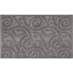Aqua Shield Boxwood Medium Gray 35 in. x 59 in. PET Polyester Door Mat by Bungalow Flooring