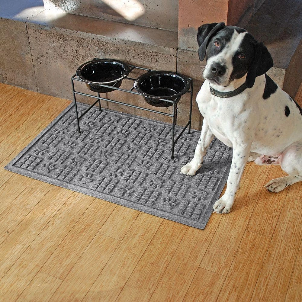 Aqua Shield Dog Paw Squares Medium Gray 23 in. x 35 in. PET Polyester Pet Mat by Bungalow Flooring 10 Aqua Shield Dog Paw Squares Medium Gray 23 in. x 35 in. PET Polyester Pet Mat by Bungalow Flooring - Image 10