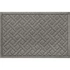 Aqua Shield Lattice Medium Gray 23 in. x 35 in. PET Polyester Indoor Outdoor Door Mat by Bungalow Flooring