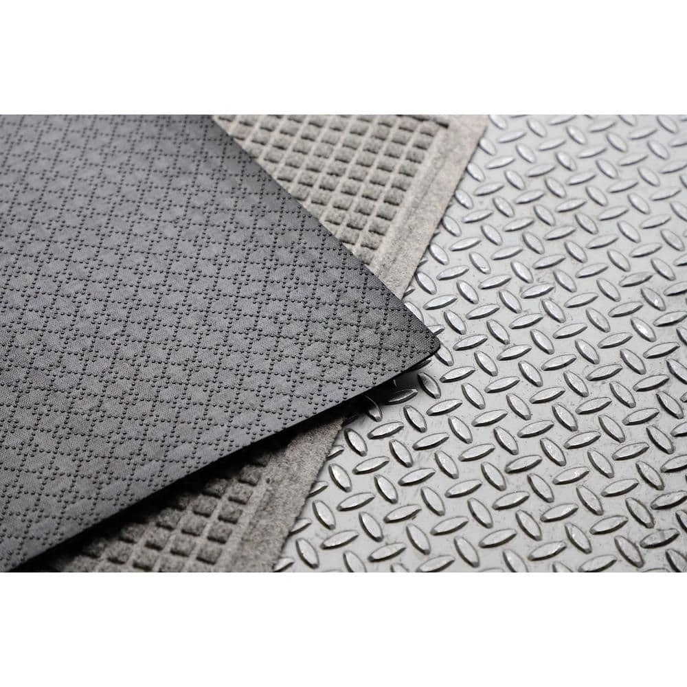 Aqua Shield Squares 35 in. x 116 in. PET Polyester Indoor Outdoor Runner Rug Mat Medium Gray by Bungalow Flooring 5 Aqua Shield Squares 35 in. x 116 in. PET Polyester Indoor Outdoor Runner Rug Mat Medium Gray by Bungalow Flooring - Image 5