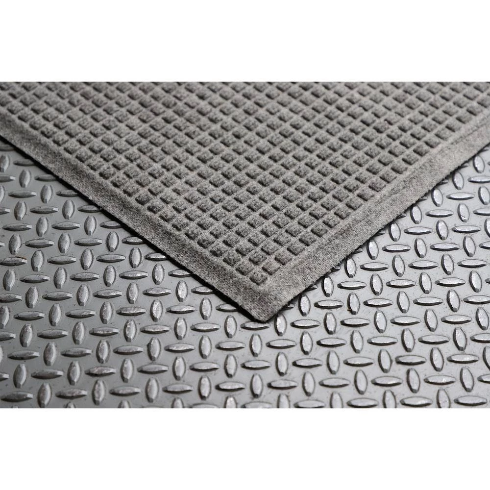 Aqua Shield Squares 35 in. x 116 in. PET Polyester Indoor Outdoor Runner Rug Mat Medium Gray by Bungalow Flooring 3 Aqua Shield Squares 35 in. x 116 in. PET Polyester Indoor Outdoor Runner Rug Mat Medium Gray by Bungalow Flooring - Image 3