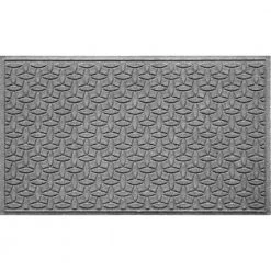 Aqua Shield Ellipse Medium Gray 59 in. x 35 in. PET Polyester Door Mat by Bungalow Flooring