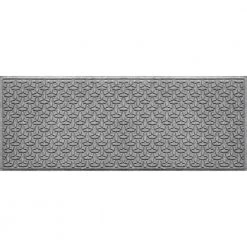 Aqua Shield Ellipse Medium Gray 35 in. x 85 in. PET Polyester Runner Door Mat by Bungalow Flooring