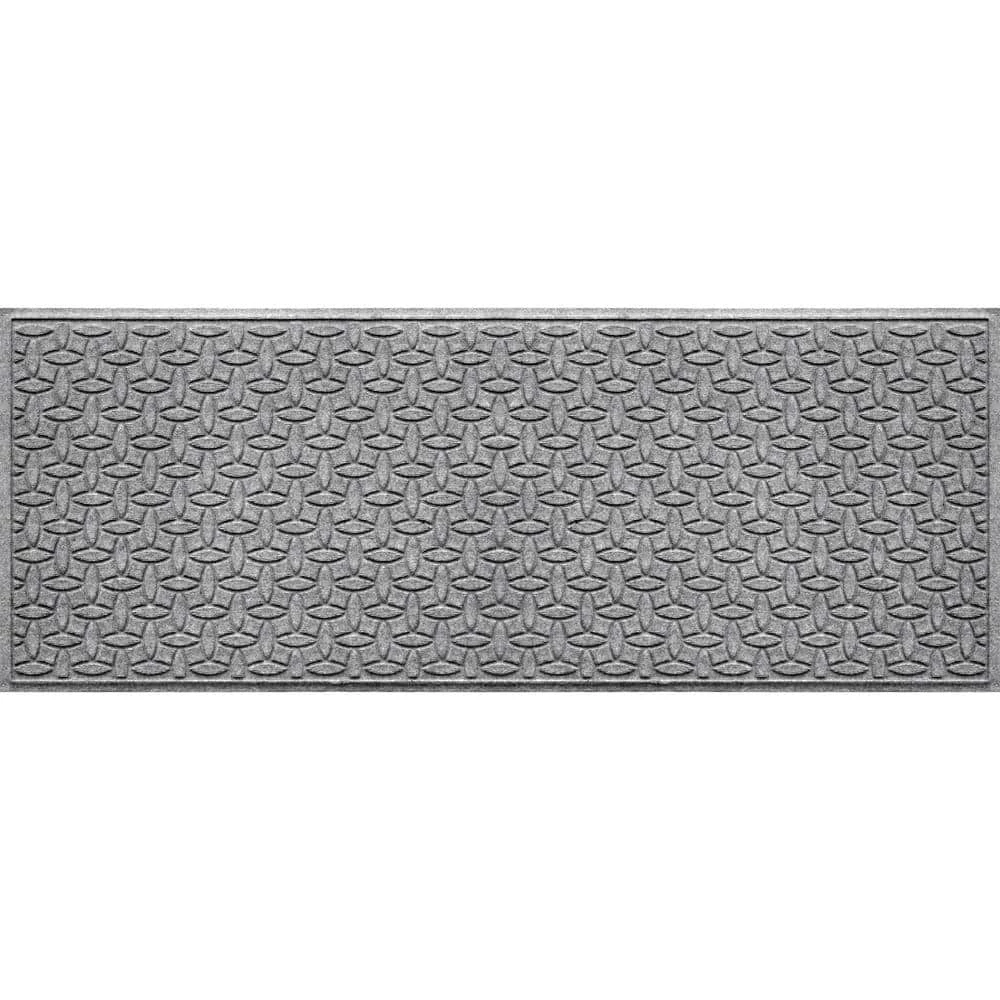 Aqua Shield Ellipse Medium Gray 35 in. x 85 in. PET Polyester Runner Door Mat by Bungalow Flooring 1 Aqua Shield Ellipse Medium Gray 35 in. x 85 in. PET Polyester Runner Door Mat by Bungalow Flooring