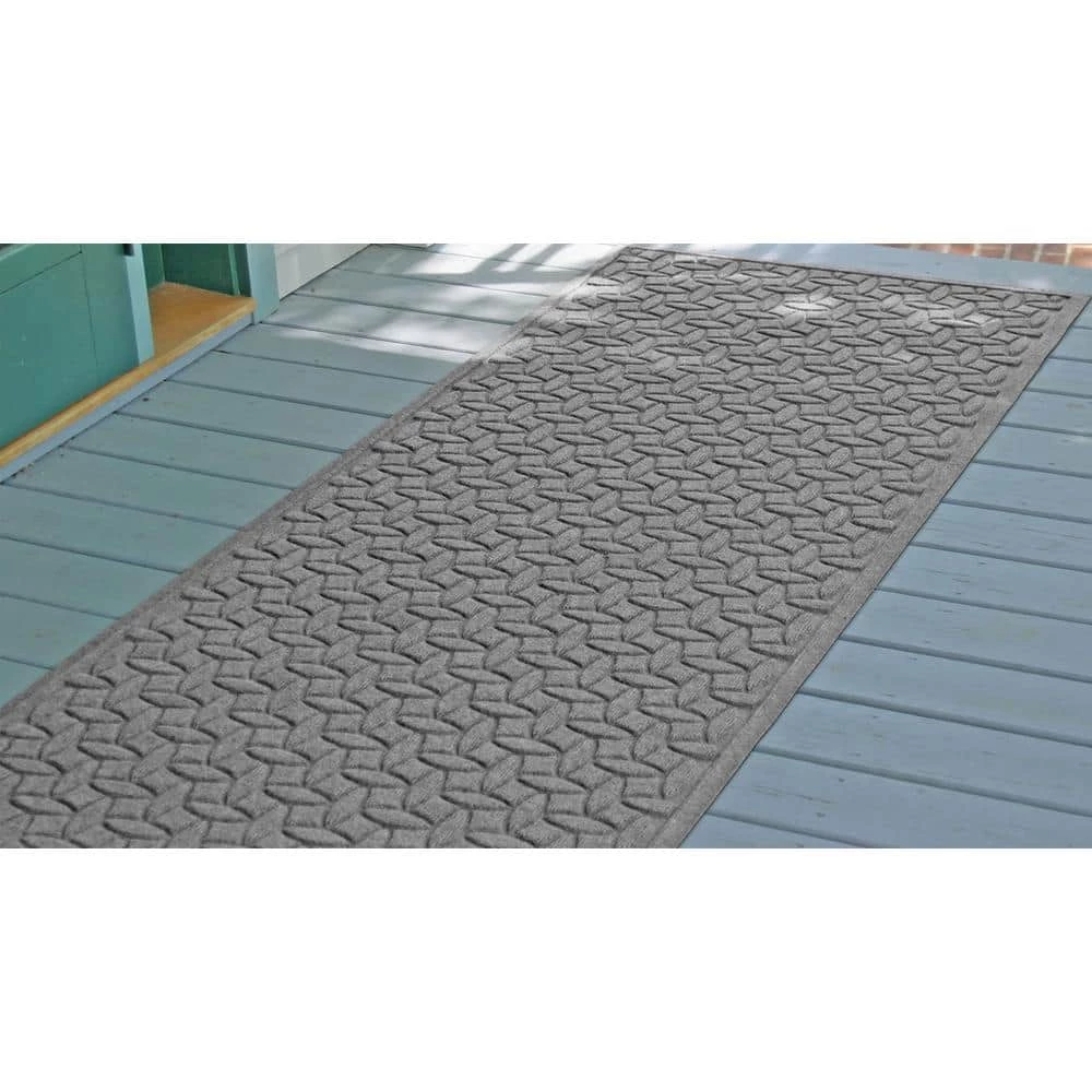 Aqua Shield Ellipse Medium Gray 35 in. x 85 in. PET Polyester Runner Door Mat by Bungalow Flooring 2 Aqua Shield Ellipse Medium Gray 35 in. x 85 in. PET Polyester Runner Door Mat by Bungalow Flooring - Image 2