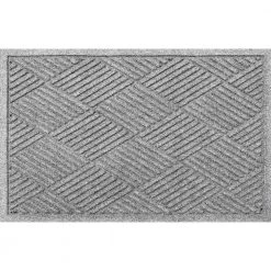 Aqua Shield Diamonds Medium Gray 23 in. x 35 in. PET Polyester Door Mat by Bungalow Flooring