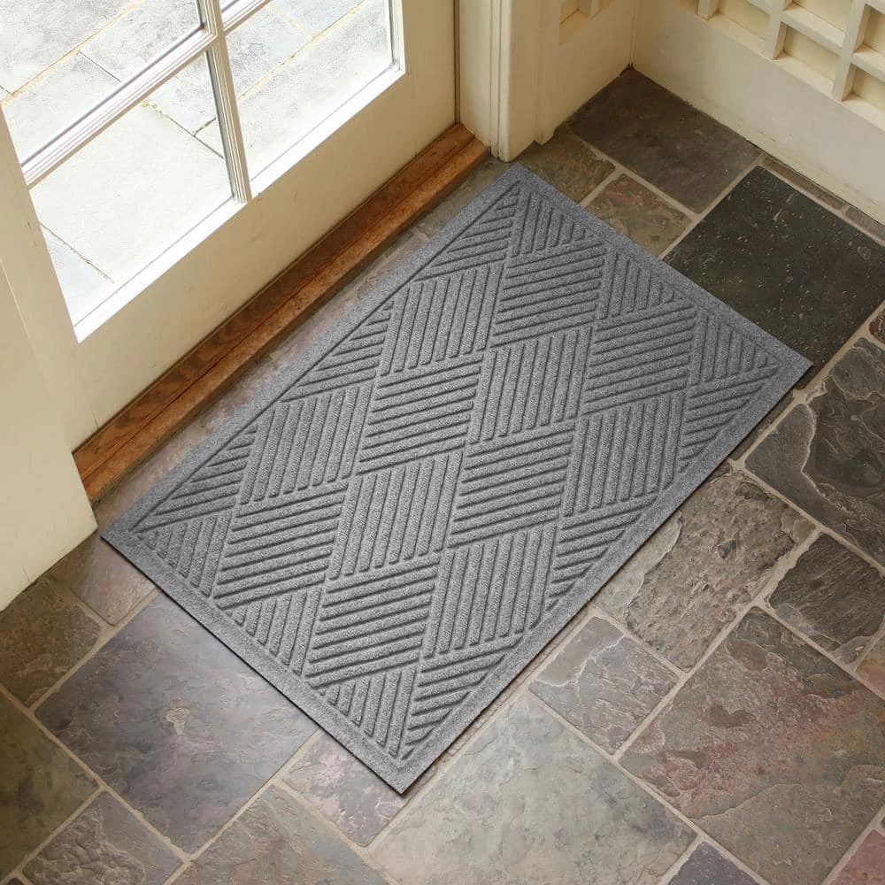 Aqua Shield Diamonds Medium Gray 23 in. x 35 in. PET Polyester Door Mat by Bungalow Flooring 2 Aqua Shield Diamonds Medium Gray 23 in. x 35 in. PET Polyester Door Mat by Bungalow Flooring - Image 2