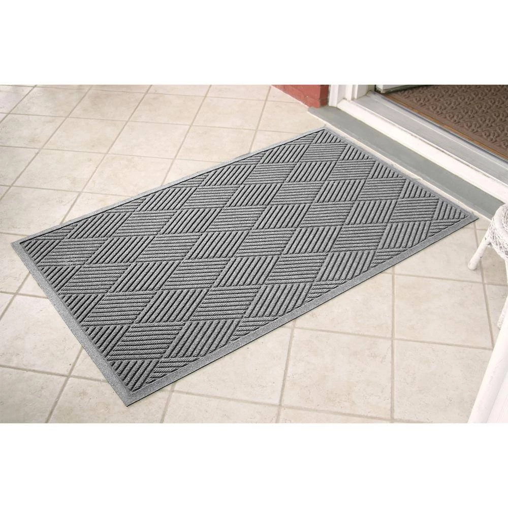 Aqua Shield Diamonds Medium Gray 35 in. x 59 in. PET Polyester Door Mat by Bungalow Flooring 2 Aqua Shield Diamonds Medium Gray 35 in. x 59 in. PET Polyester Door Mat by Bungalow Flooring - Image 2