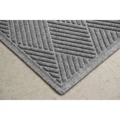Aqua Shield Diamonds Medium Gray 3 ft. x 8 ft. PET Polyester Runner Rug by Bungalow Flooring -Bungalow Flooring Store medium gray bungalow flooring door mats 844570038 31 1000