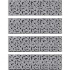 Aqua Shield Elipse Medium Gray 8.5 in. x 30 in. PET Polyester Indoor Outdoor Stair Tread Cover (Set of 4) by Bungalow Flooring