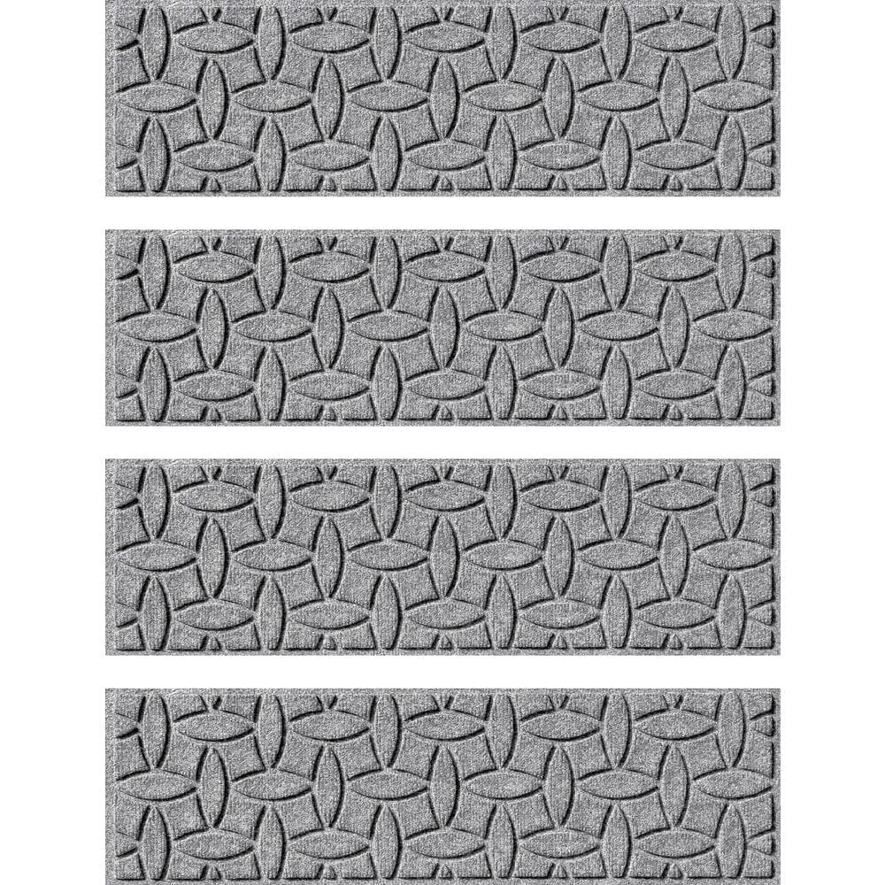 Aqua Shield Elipse Medium Gray 8.5 in. x 30 in. PET Polyester Indoor Outdoor Stair Tread Cover (Set of 4) by Bungalow Flooring 1 Aqua Shield Elipse Medium Gray 8.5 in. x 30 in. PET Polyester Indoor Outdoor Stair Tread Cover (Set of 4) by Bungalow Flooring