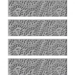 Aqua Shield Boxwood Medium Gray 8.5 in. x 30 in. Stair Tread Covers (Set of 4) by Bungalow Flooring