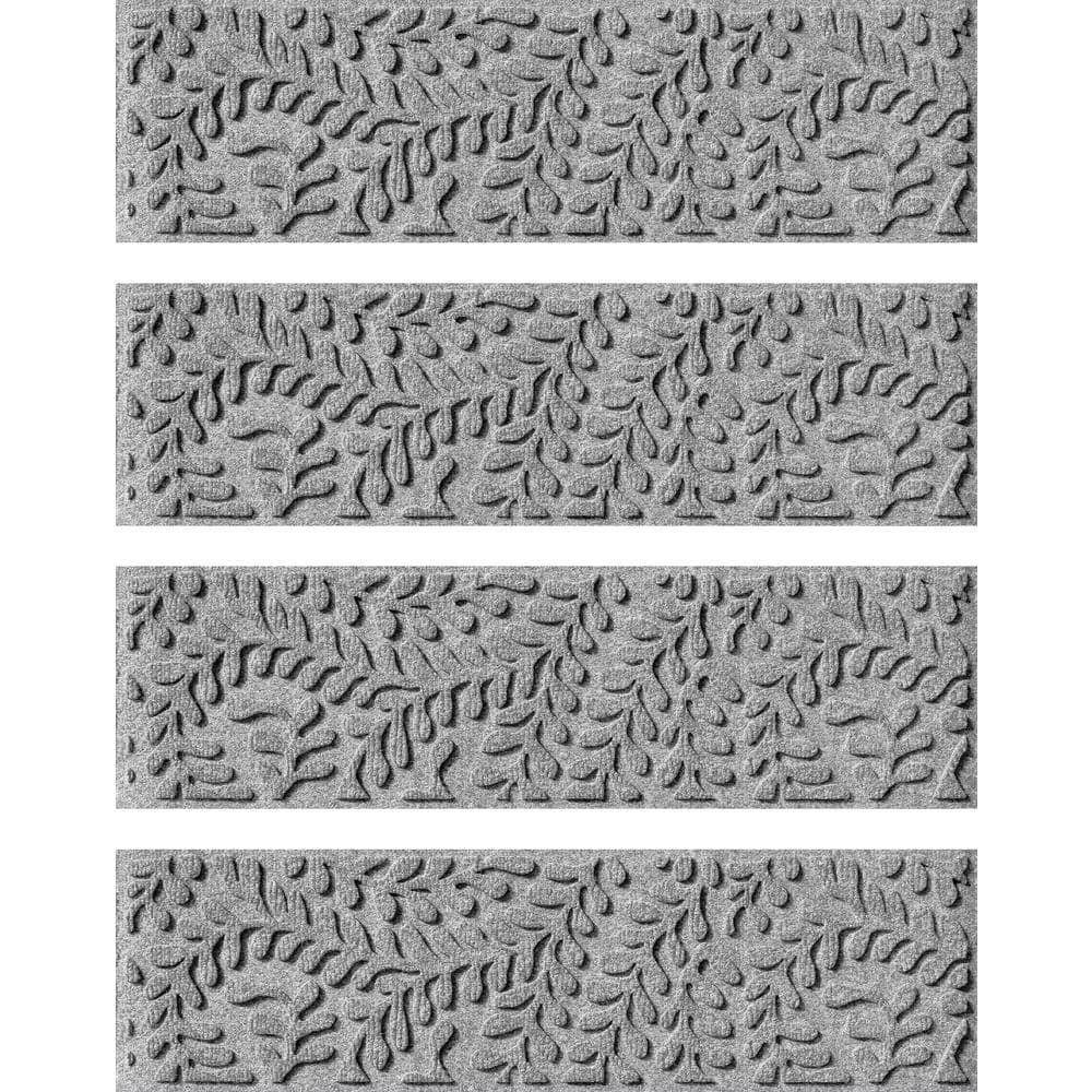 Aqua Shield Boxwood Medium Gray 8.5 in. x 30 in. Stair Tread Covers (Set of 4) by Bungalow Flooring 1 Aqua Shield Boxwood Medium Gray 8.5 in. x 30 in. Stair Tread Covers (Set of 4) by Bungalow Flooring