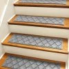 Aqua Shield Argyle Medium Gray 8.5 in. x 30 in. Stair Tread Covers (Set of 4) by Bungalow Flooring