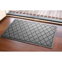Aqua Shield Argyle Medium Gray 23 in. x 35 in. Recycled Polyester/Rubber Indoor Outdoor Door Mat by Bungalow Flooring 24 Aqua Shield Argyle Medium Gray 23 in. x 35 in. Recycled Polyester/Rubber Indoor Outdoor Door Mat by Bungalow Flooring -Bungalow Flooring Store medium grey bungalow flooring door mats 20377570023 31 1000