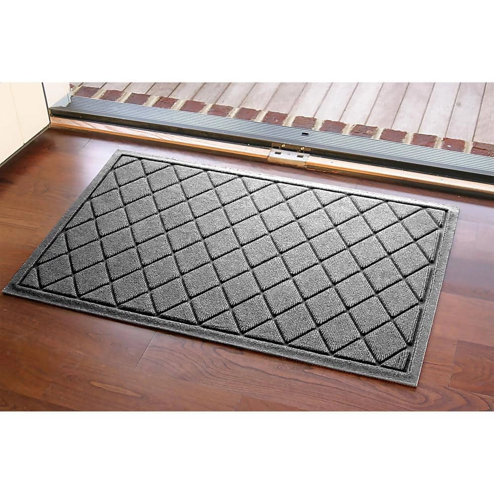 Aqua Shield Argyle Medium Gray 23 in. x 35 in. Recycled Polyester/Rubber Indoor Outdoor Door Mat by Bungalow Flooring 12 Aqua Shield Argyle Medium Gray 23 in. x 35 in. Recycled Polyester/Rubber Indoor Outdoor Door Mat by Bungalow Flooring - Image 12