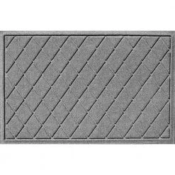 Aqua Shield Argyle Medium Gray 23 in. x 35 in. Recycled Polyester/Rubber Indoor Outdoor Door Mat by Bungalow Flooring