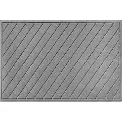 Aqua Shield Argyle Medium Gray 34 in. x 52 in. Recycled Polyester/Rubber Indoor Outdoor Door Mat by Bungalow Flooring