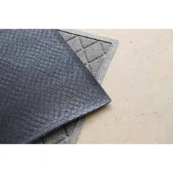 Aqua Shield Argyle Medium Gray 34 in. x 52 in. Recycled Polyester/Rubber Indoor Outdoor Door Mat by Bungalow Flooring -Bungalow Flooring Store medium grey bungalow flooring door mats 20377570035 66 1000