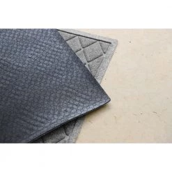 Aqua Shield Argyle Medium Gray 45 in. x 70 in. Recycled Polyester/Rubber Indoor Outdoor Estate Mat by Bungalow Flooring -Bungalow Flooring Store medium grey bungalow flooring door mats 20377570046 66 1000