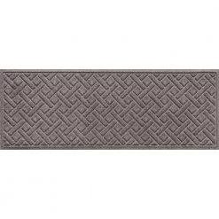 Aqua Shield Lattice Medium Grey 22 in. x 60 in. PET Polyester Indoor Outdoor Door Mat by Bungalow Flooring