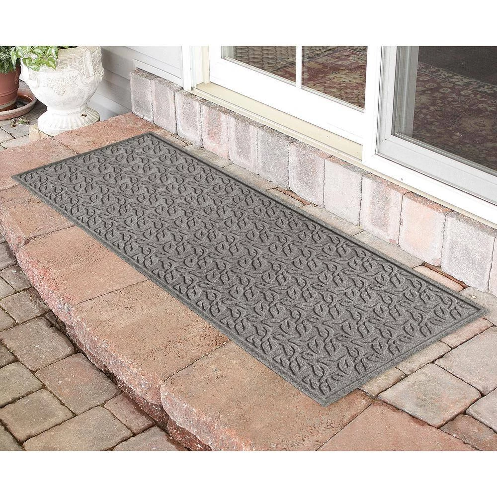 Aqua Shield Dogwood Leaf Medium Grey 22 in. x 60 in. PET Polyester Indoor Outdoor Door Mat by Bungalow Flooring 2 Aqua Shield Dogwood Leaf Medium Grey 22 in. x 60 in. PET Polyester Indoor Outdoor Door Mat by Bungalow Flooring - Image 2