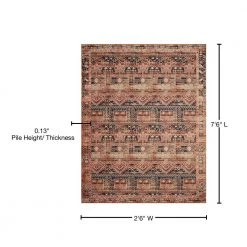 Layla Mocha/Blush 2 ft. 6 in. x 7 ft. 6 in. Traditional 100% Polyester Runner Rug by LOLOI II -Bungalow Flooring Store mocha blush loloi ii area rugs layllay 14mcbh2676 76 1000