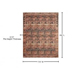 Layla Mocha/Blush 7 ft. 6 in. x 9 ft. 6 in. Traditional 100% Polyester Runner Rug by LOLOI II -Bungalow Flooring Store mocha blush loloi ii area rugs layllay 14mcbh7696 76 1000