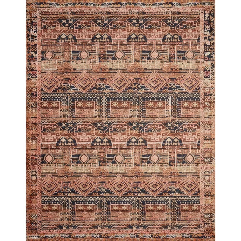 Layla Mocha/Blush 9 ft. x 12 ft. Traditional 100% Polyester Area Rug by LOLOI II 1 Layla Mocha/Blush 9 ft. x 12 ft. Traditional 100% Polyester Area Rug by LOLOI II
