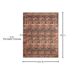 Layla Mocha/Blush 9 ft. x 12 ft. Traditional 100% Polyester Area Rug by LOLOI II 6 Layla Mocha/Blush 9 ft. x 12 ft. Traditional 100% Polyester Area Rug by LOLOI II -Bungalow Flooring Store mocha blush loloi ii area rugs layllay 14mcbh90c0 76 1000