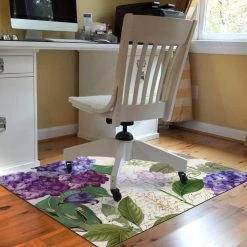 Hydrangeas 3 ft. x 4 ft. Desk Chair Mat by Bungalow Flooring -Bungalow Flooring Store multi bungalow flooring chair mats 2285100034 c3 1000