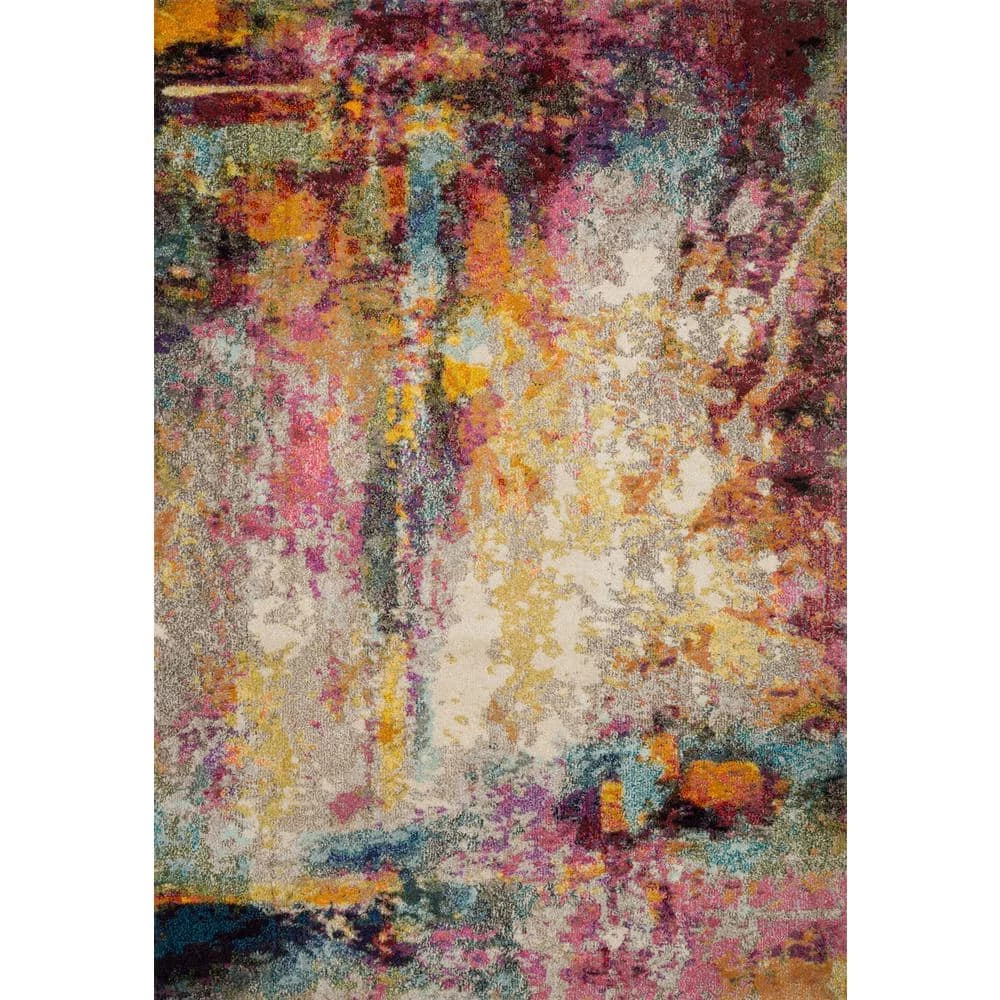 Nadia Multi 6 ft. 7 in. x 9 ft. 2 in. Transitional 100% Polypropylene Area Rug by LOLOI II 1 Nadia Multi 6 ft. 7 in. x 9 ft. 2 in. Transitional 100% Polypropylene Area Rug by LOLOI II