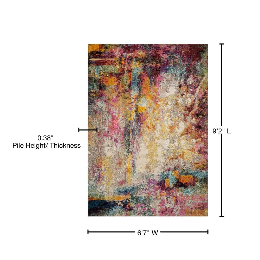 Nadia Multi 6 ft. 7 in. x 9 ft. 2 in. Transitional 100% Polypropylene Area Rug by LOLOI II 3 Nadia Multi 6 ft. 7 in. x 9 ft. 2 in. Transitional 100% Polypropylene Area Rug by LOLOI II - Image 3