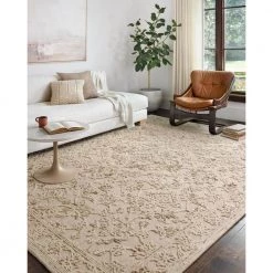 Halle Natural/Sage 7 ft. 9 in. x 9 ft. 9 in. Traditional Wool Pile Area Rug by LOLOI II -Bungalow Flooring Store natural sage loloi ii area rugs halehae 02nasg7999 31 1000